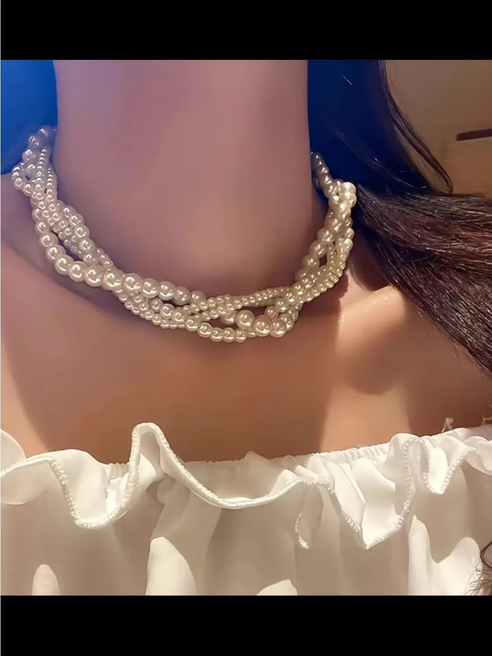 Multi-Strand White Pearl Necklace - Elegant Women's Jewelry